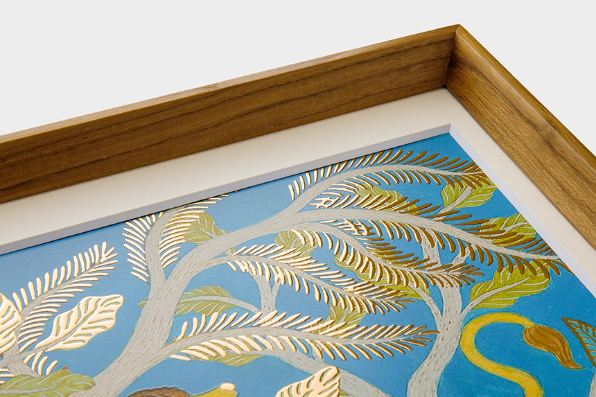 Kazuko Furuta 「ライオンと森」 A4 アートポスター CWプリント 〔アート タッチ〕