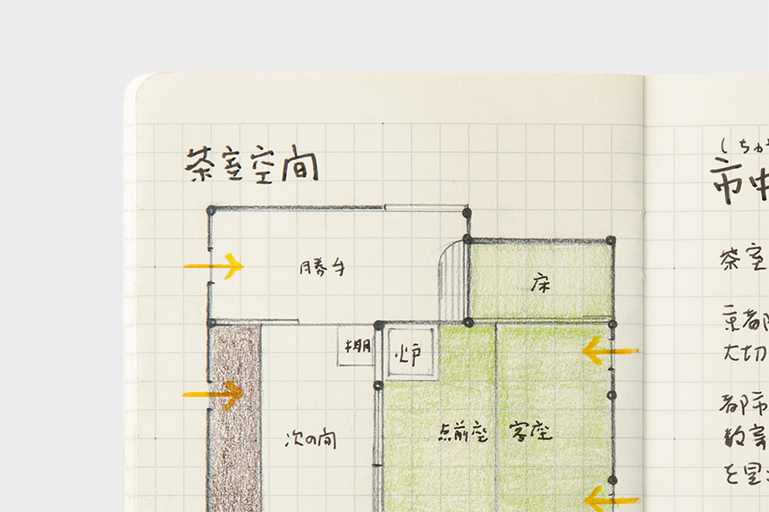 ノート〔デイリースケッチミニ グリッド〕B7方眼罫