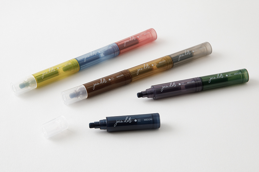 MIDORI　連結ペン　ジョインドッツ（ドットペン）　グレイッシュトーン