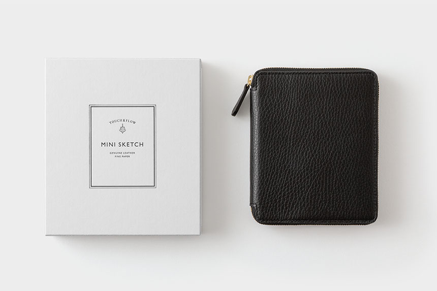 〔ミニスケッチ ジッパー〕B7 ノート＆手帳用革カバー