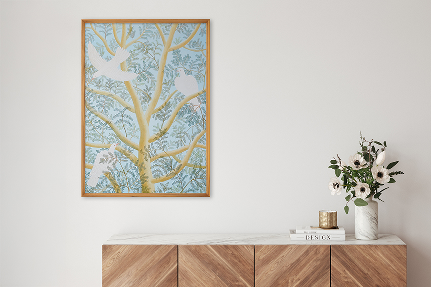 音也　アートボード Kazuko Furuta 「風の音」 アートポスター CWプリント 〔アート タッチ