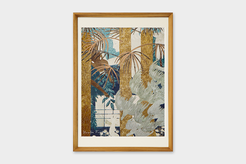 Pengiiino アートポスター Kazuko Furuta 「手と渡り鳥の記憶」 A3 アートポスター CWプリント